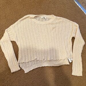 Forever 21 Cream Chunky Knit Crop Top